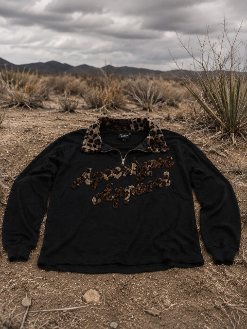 Black Fur Leopard Print Shirt
